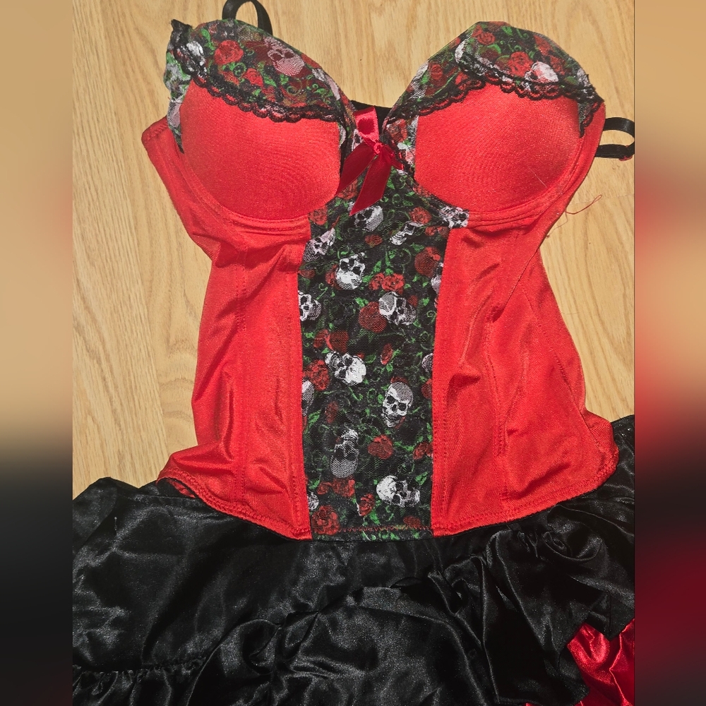 Spirit Halloween Red and Black Bustier
